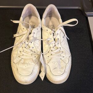 Schutz White Leather Sneakers with Laces